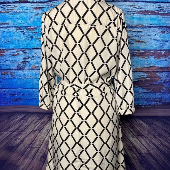 JustFab dress large wheat and black geometric dres - Picture 6 of 11